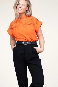 Clearance Suncoo Embroidery Blouse Lina | Orange... | | Little Soho