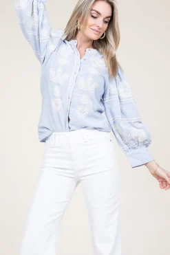 Clearance Antik Batik Embroidery Blouse Rony | Blue... | | Little Soho