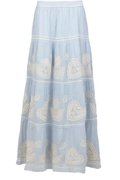 Sale Antik Batik Embroidery Maxi Skirt Rony | Blue... | | Little Soho
