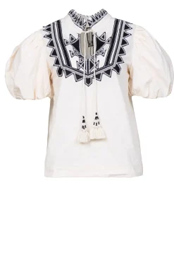 Online Scarlett Poppies Embroidery Poplin Top Amelia | Natural... | | Little Soho