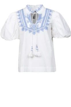 Cheap Scarlett Poppies Embroidery Poplin Top Amelia | White... | | Little Soho