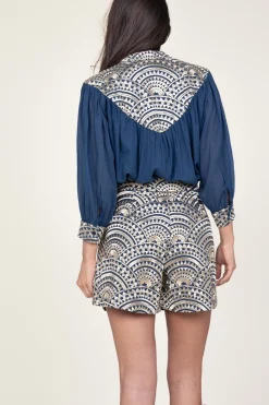 Cheap Greek Archaic Kori Embroidery Short Daphne | Blue... | | Little Soho