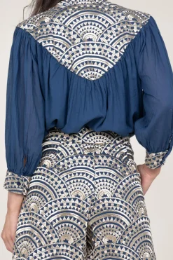 Cheap Greek Archaic Kori Embroidery Short Daphne | Blue... | | Little Soho