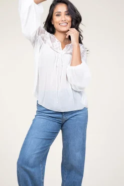 Shop Kocca Embroidery Top Calepodio | White... | | Little Soho