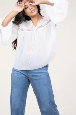 Shop Kocca Embroidery Top Calepodio | White... | | Little Soho