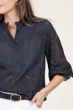 Sale Lollys Laundry Embroidery Top Louise | Black... | | Little Soho