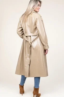 Discount Dante 6 Faux Leather Lacquer Trenchcoat Marceau | Camel... | | Little Soho