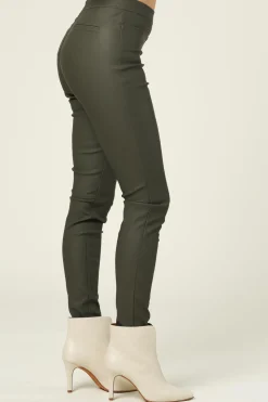 Outlet Knit-ted Faux Leather Leggings Amber | Green... | | Little Soho