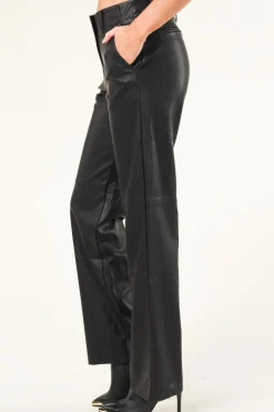 Cheap Knit-ted Faux Leather Pants Naomi | Black... | | Little Soho