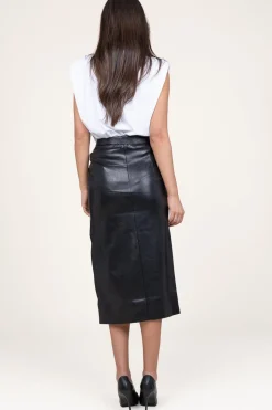Cheap Second Female Faux Leather Stretch Skirt Seema | Black... | | Little Soho