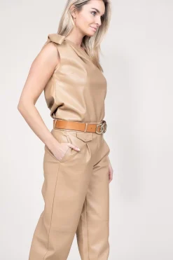 Outlet Dante 6 Faux Leather Top Vienna | Camel... | | Little Soho