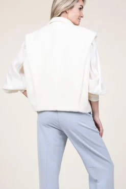 Shop STUDIO AR Faux Mohair Waistcoat Helen | Natural... | | Little Soho