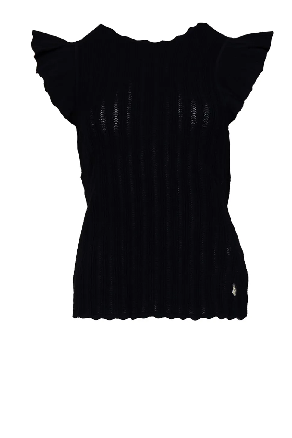 Store Kocca Fine Knitted Top With Ruffles Curuana | Black... | | Little Soho