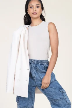 Cheap Second Female Fine Knitted Viscose Top Wilda | Natural... | | Little Soho