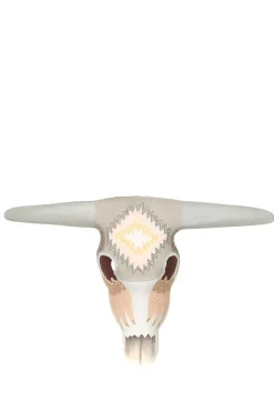 Fashion Little Soho Living Hand-Painted Wooden Buffalo Mask Jeff | Grey/Light Pink... | | Little Soho