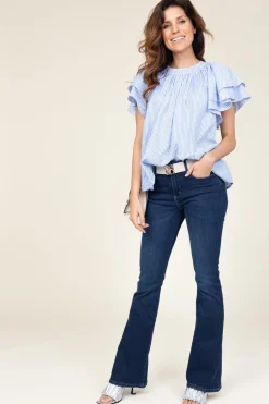 Store Lois Jeans High Waist Flared Jeans Raval L34 | Dark Blue... | | Little Soho