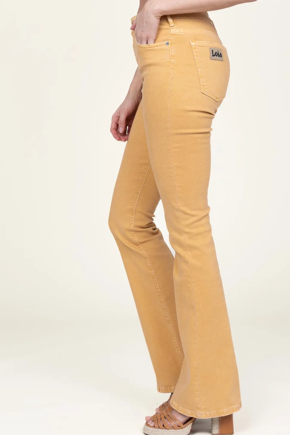 Sale Lois Jeans High Waist Flared Stretch Jeans Raval L32 | Yellow... | | Little Soho