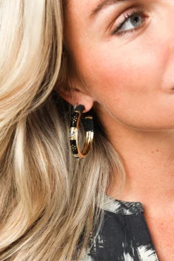 Hot Barong Barong Hoops Saphira Confetti Medium | Black... | | Little Soho