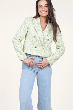 Discount Liu Jo Jacquard Blazer With Lurex Carmine | Green... | | Little Soho