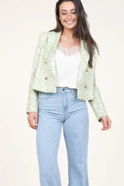 Discount Liu Jo Jacquard Blazer With Lurex Carmine | Green... | | Little Soho