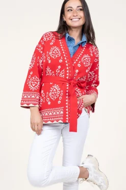 Flash Sale Liu Jo Jacquard Cardigan With Studs Pergola | Red... | | Little Soho