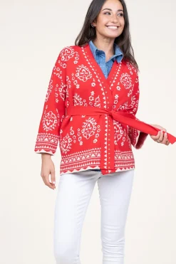 Flash Sale Liu Jo Jacquard Cardigan With Studs Pergola | Red... | | Little Soho