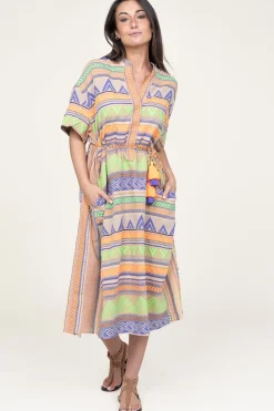 New Devotion Jacquard Midi Dress Veloudenia | Orange... | | Little Soho