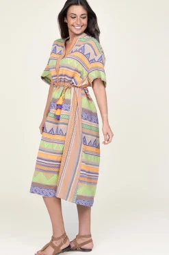 New Devotion Jacquard Midi Dress Veloudenia | Orange... | | Little Soho