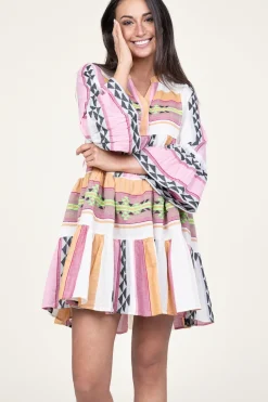 Shop Devotion Jacquard Mini Dress Ella | Pink... | | Little Soho
