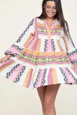 Shop Devotion Jacquard Mini Dress Ella | Pink... | | Little Soho