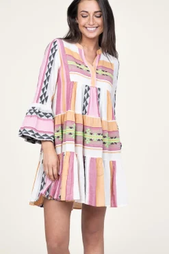 Shop Devotion Jacquard Mini Dress Ella | Pink... | | Little Soho