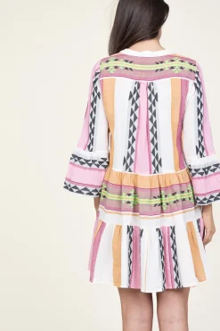 Shop Devotion Jacquard Mini Dress Ella | Pink... | | Little Soho