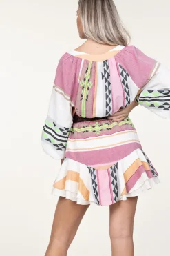 Hot Devotion Jacquard Mini Skirt Nathalie | Pink... | | Little Soho