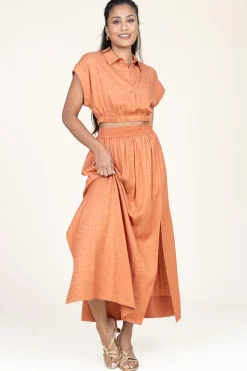 Hot Twinset Jacquard Skirt With Pockets Lia | Camel... | | Little Soho