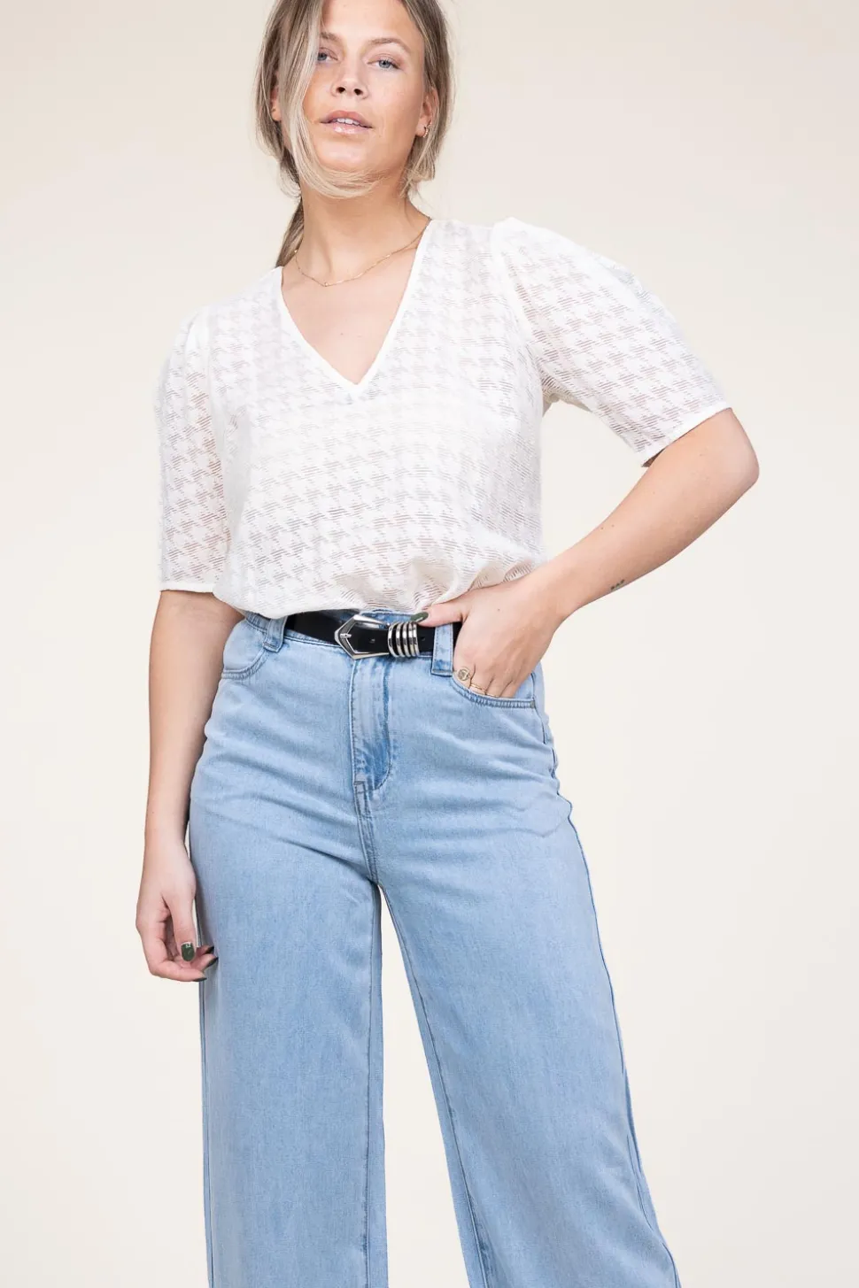 Clearance Dante 6 Jacquard Viscose Blend Top Pomona | White... | | Little Soho