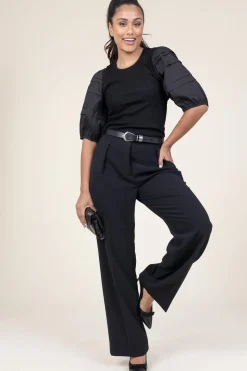 Discount Dante 6 Jersey Top With Poplin Sleeves Elyse | Black... | | Little Soho