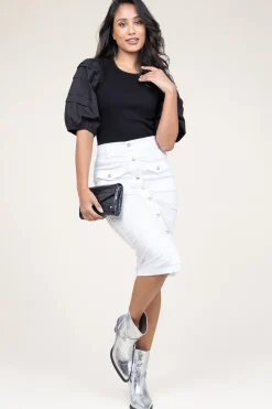 Discount Dante 6 Jersey Top With Poplin Sleeves Elyse | Black... | | Little Soho