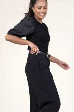 Discount Dante 6 Jersey Top With Poplin Sleeves Elyse | Black... | | Little Soho