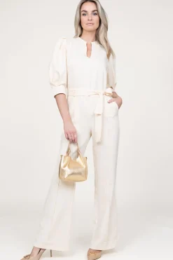 Best Aaiko Jumpsuit With Bow Belt Hellen | Natural... | | Little Soho