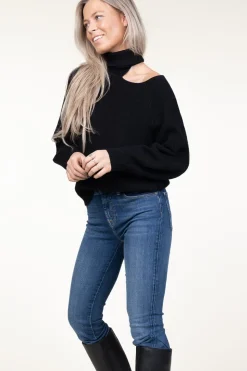 Store Dante 6 Knitted Sweater With Cut-Outs Marenna | Black... | | Little Soho