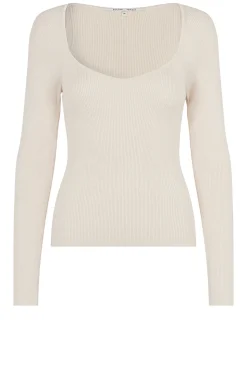 Shop Second Female Knitted Viscose Top Solia | Natural... | | Little Soho