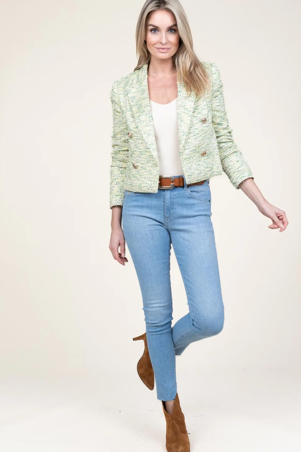 Shop Second Female Knitted Viscose Top Solia | Natural... | | Little Soho