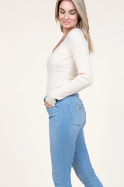 Shop Second Female Knitted Viscose Top Solia | Natural... | | Little Soho