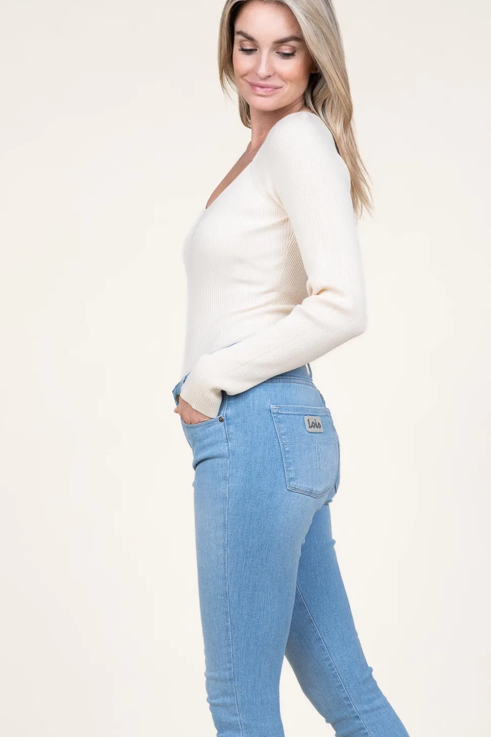 Shop Second Female Knitted Viscose Top Solia | Natural... | | Little Soho