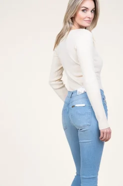 Shop Second Female Knitted Viscose Top Solia | Natural... | | Little Soho