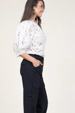 Clearance Copenhagen Muse Lace Blouse With Puffed Sleeves Mala | Natural... | | Little Soho