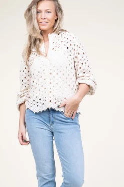 Sale Dante 6 Lace Blouse With Puffed Sleeves Afira | Natural... | | Little Soho