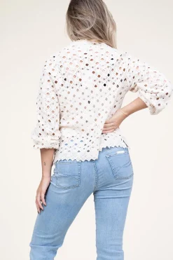Sale Dante 6 Lace Blouse With Puffed Sleeves Afira | Natural... | | Little Soho