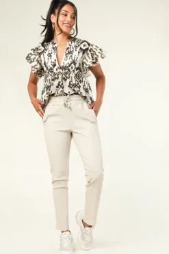 Cheap STUDIO AR Lamb Leather Stretch Joggers Naomi | Almond... | | Little Soho