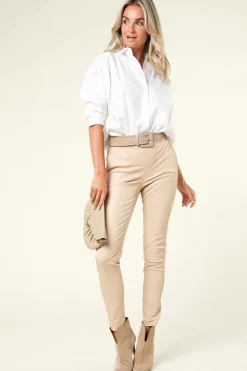 Outlet Dante 6 Lambskin Stretch Leggings Lebon | Natural | | Little Soho